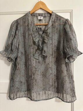 CAbi Ethereal Blouse in Snake Print